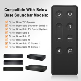 Replacement Remote Control for Bose TV Speaker and Solo Soundbar Series II,Compatible with Bose Solo 5 10 15 Series II TV Sound System
