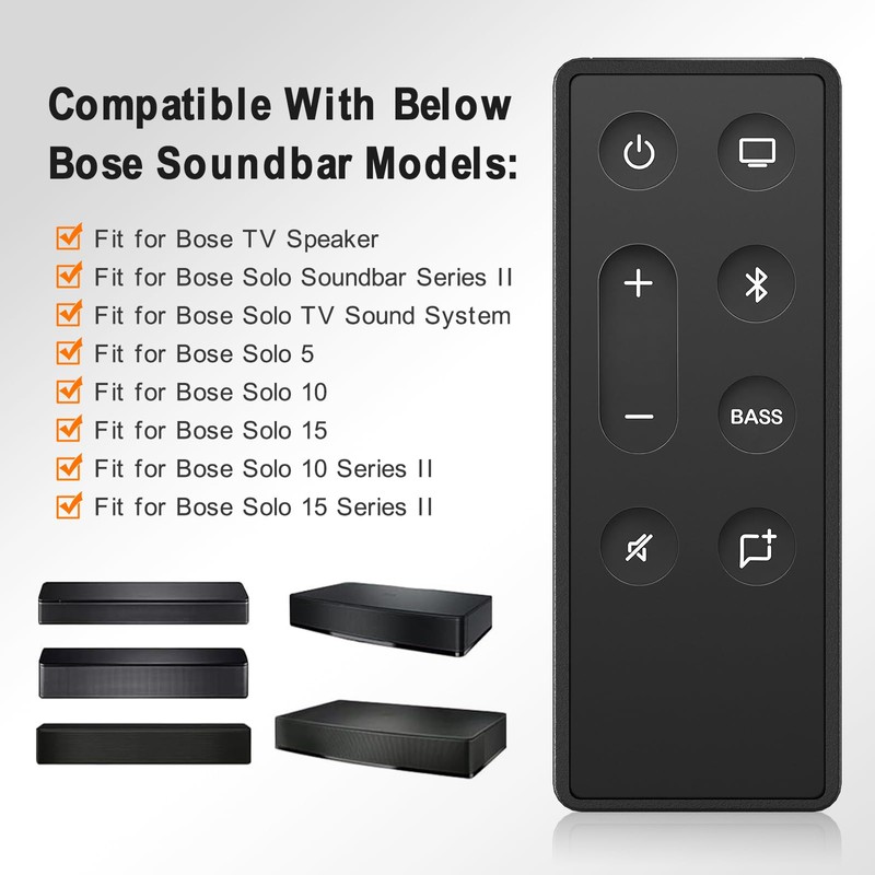 Replacement Remote Control for Bose TV Speaker and Solo Soundbar