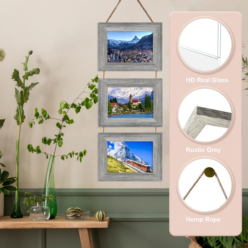 Rexllon 4x6 Picture Frames Collage Wall Decor, Wall Hanging Picture