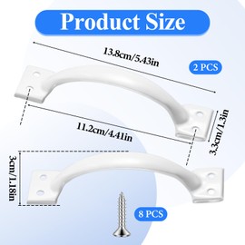 FdcZeyxior V171 6-1/2" Gate Handle, Screen Door Handle in Stainless Steel White, Screen Door Handle, Metal Gate Pull Handles- 2 Pack