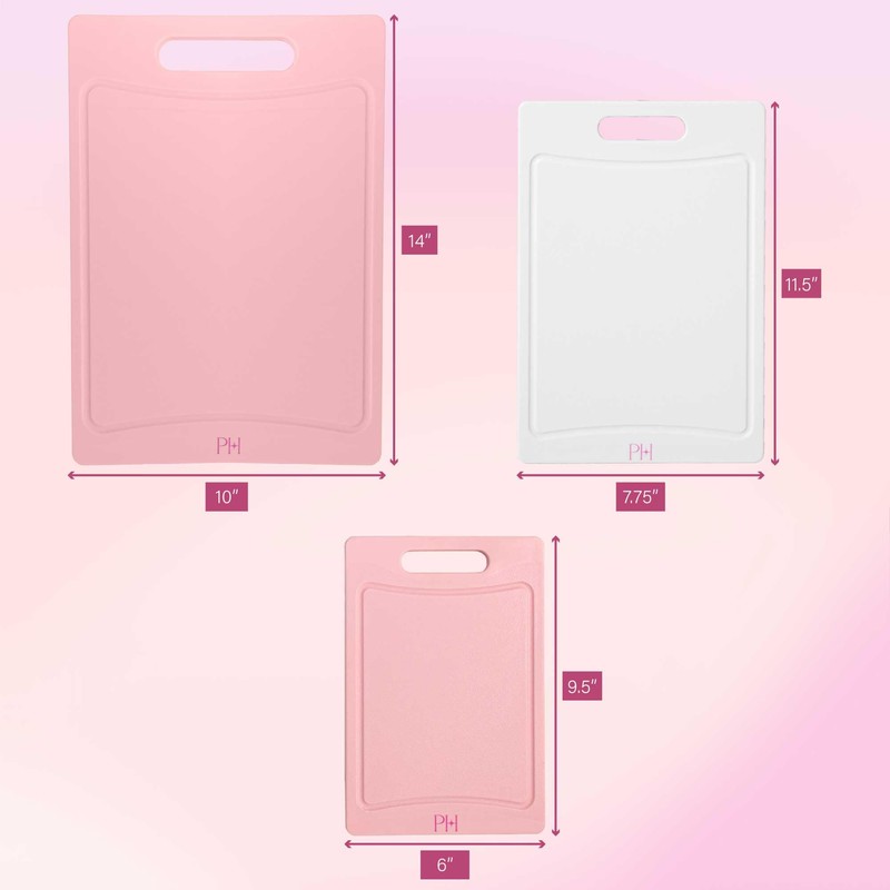 Paris Hilton Cutting Boards, Dual-Sided Cutting Board Set with Built-in