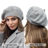 Braxton Grey - Warm Lined Wool Angora Knit Berets -