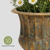 Worth Garden 24.5" H. Metal Urn Planters 1-Pack - Bronze
