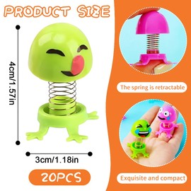JYNVO 20 Pieces Monster Jumping Toys with Spring Creative Puzzle Expressions Spring Villain Jumping Monster Kids Toys Kids Birthday Party Gift Toy Random Colors