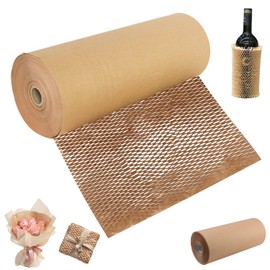 Honeycomb Paper Packaging Paper, 30 cm x 30 m, Brown, Bubble Wrap Alternative for Safe and Sustainable Shipping, Filling Material Packaging Material, Packaging Roll for Removals, Gift Wrapping