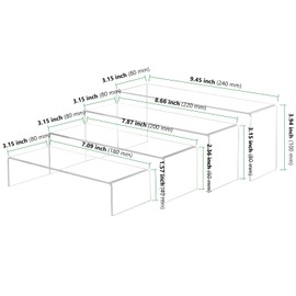 HAKZEON 8Pcs 2 Set Acrylic Display Risers, Transparent Tiered Display Stand, Clear Showcase Product Stand, Shelf Fixture Figures Display for Jewelry, Models, Shoes