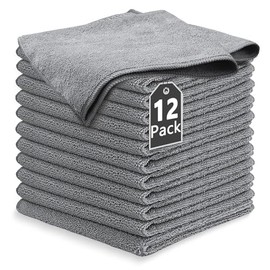 Trapos de Cocina, Paños de Microfibra 12PCS, Cleaning Cloth 40 x 40 cm, Toallas de Microfibra Limpieza, Súper Absorbente, Lavable y Reutilizable, Trap