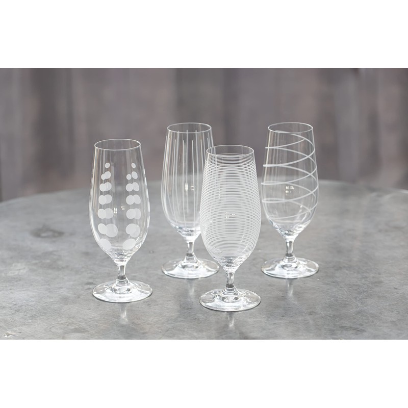 Mikasa 'Cheers' Beer Glasses/Craft Beer Glass Set with Decorative Etching,