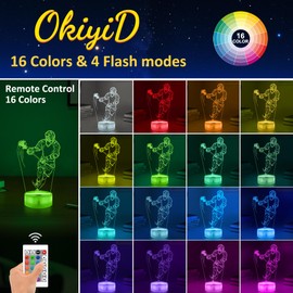 OkiyiD OkiyiD Lacrosse Gifts for Boys Men,Lacrosse Night Light 3D Illusion Lamp with 16 Colors Remote Control,Lacrosse Accessories Stuff Gifts for Boys Athletes Birthday Xmas Decor