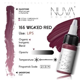 Nuva Colors PMU Lip Pigment, Customizable, Cool Undertone for Lip Blushing & More, Vegan, Made in USA (Wicked Red)
