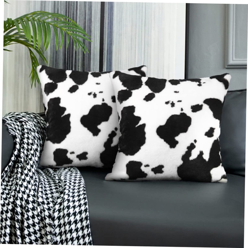Mobestech Cow Spots Throw Pillow Covers Square Cushion Case with
