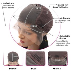 Jewhaut 30 Inch Chocolate Brown Lace Front Wig Human Hair 200% Density 13x6 HD Lace Front Wigs Human Hair Body Wave HD Lace Frontal Wigs for Women Pre Plucked Brown Wig