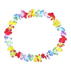 Schramm® Pack of 50 Multicoloured Flower Necklaces Hawaiian Hawaiian Necklace Pack of 50, Fabric