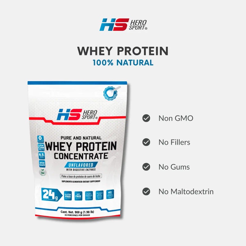 Hero Sport Whey Protein Concentrate Sabor 900gr