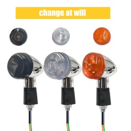 VRWEARE Universal 4pcs Motorcycle Turn Signals LED with Amber White Black Lens Front Rear Turn Signal Light Compatible with Harley Honda Suzuki Yamaha Motorcycle Cruiser Bobber Chopper