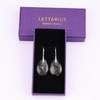Lettarius Natural Crystal Healing Birthstone Drop Earrings Black Rock Teardrop