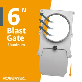 POWERTEC 70227V 6-Inch Blast Gate for Dust Collector, Dust Collection Fittings, 1 PK