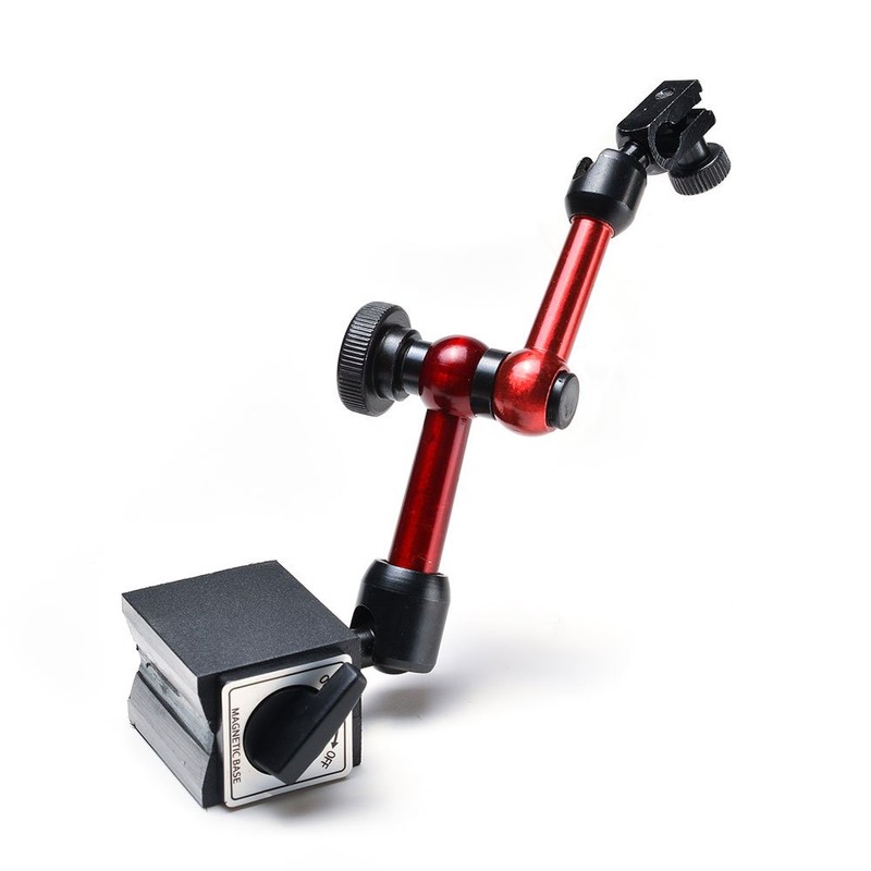 AGPtek® 3-Joint Red Adjustable Magnetic Base Holder for Digital Dial