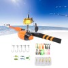1.5m Kids Fishing Pole Orange Mini Portable Retractable Foldable Beginner