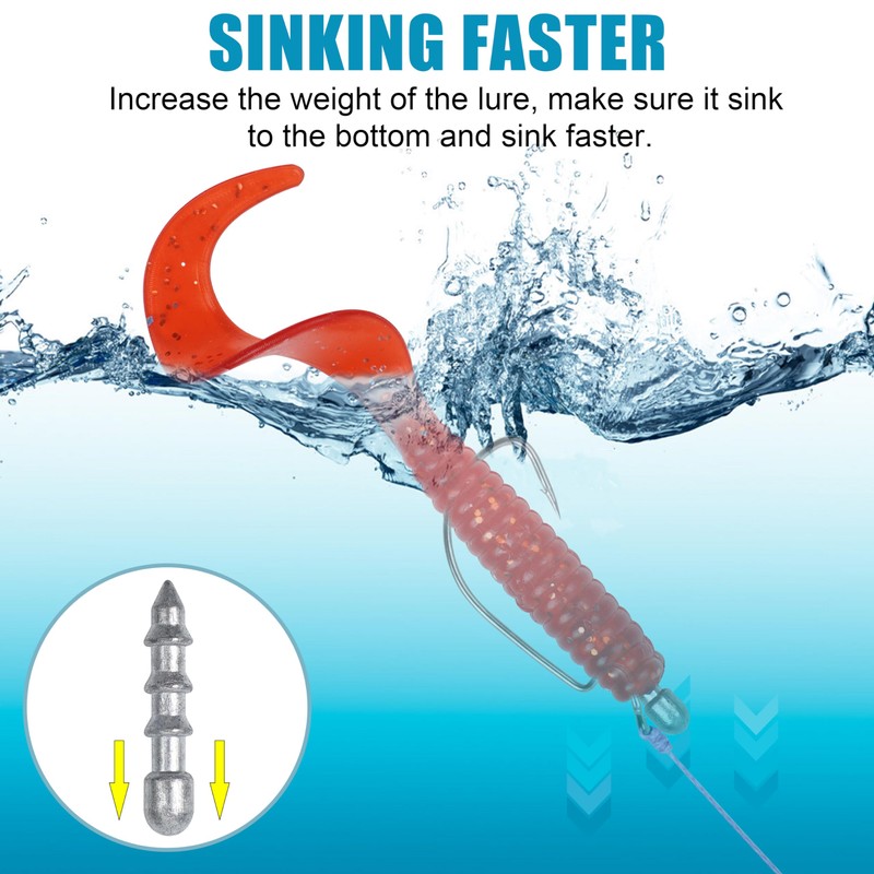 Fishing Nail Weights Kit,30pcs Wacky Worm Weights Insert Sinkers Fishing