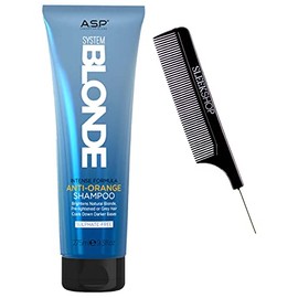 Affinage ASP System BLONDE Intense Formula ANTI-ORANGE Shampoo, Sulfate-Free (w/Sleek Comb) Brightens Natural Blonde, Pre-lightened or Gray Hair, Cools Darker Bases (ANTI-ORANGE, 9.3 oz (PACK OF 2))