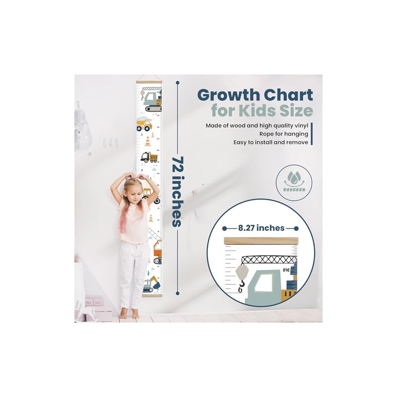 Échelle de croissance avec cadre - Baby Growth Height Chart,