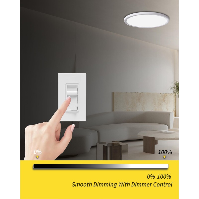 4Pack 12 Inch Dimmable LED Flush Mount Ceiling Light Panel,24W