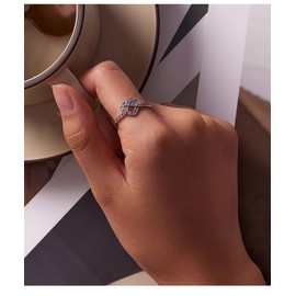 PAHALA 925 Sterling Silver Infinite Rainbow Colorful Love Weeding Party Engagement Ring (6)