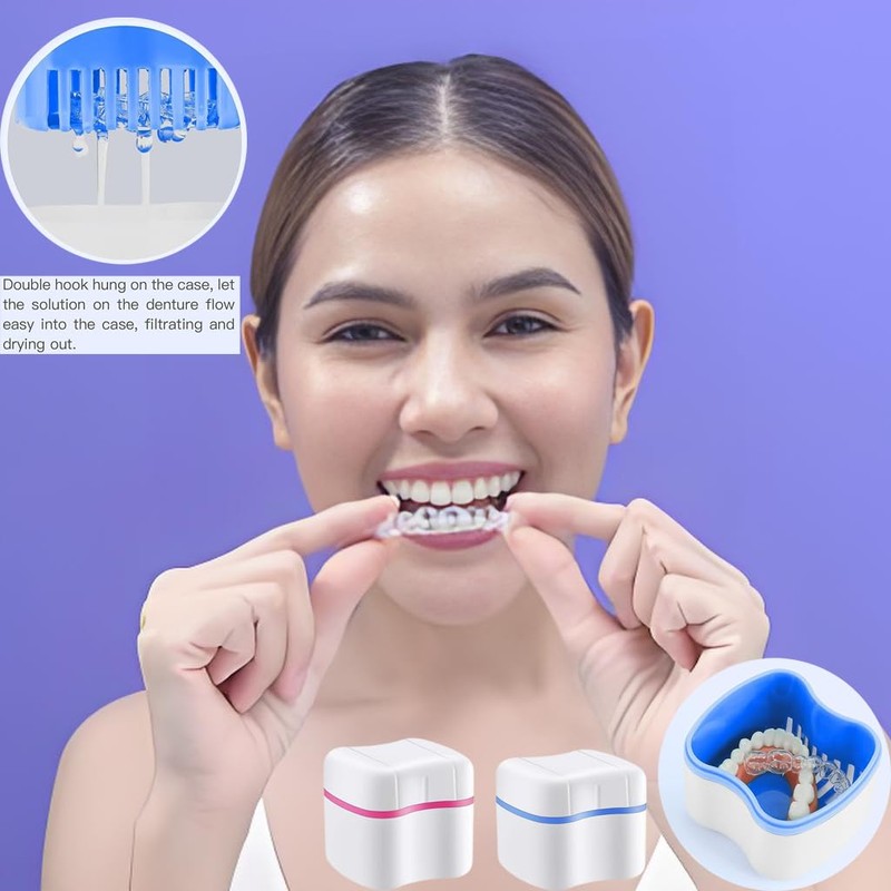 MITUMORMOR Pack of 2 Dentures Case, Dental Prosthesis Case, Dental