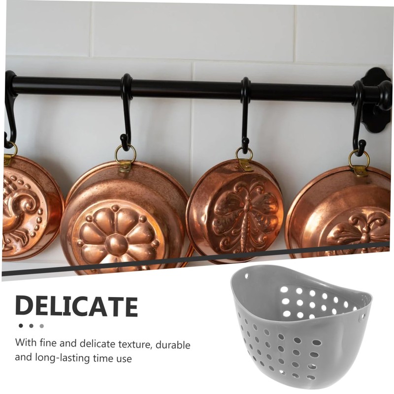 LABRIMP Hook Storage Basket Perforated Drainable Container for Toiletries and