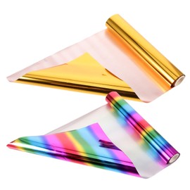 LALAFINA 2rolls Gold Stamping Paper Foil Heat Activated Transfer Foil Roll for Htvron Auto Heat Press