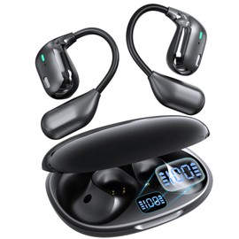 ANVOSED Translation Earbuds Real Time – 156 Languages Translator Earbuds, Free AI App Assisrant with 4 Smart Modes, Ultra-Light Open Earbud for Travel, Business, Language Learning (Black)