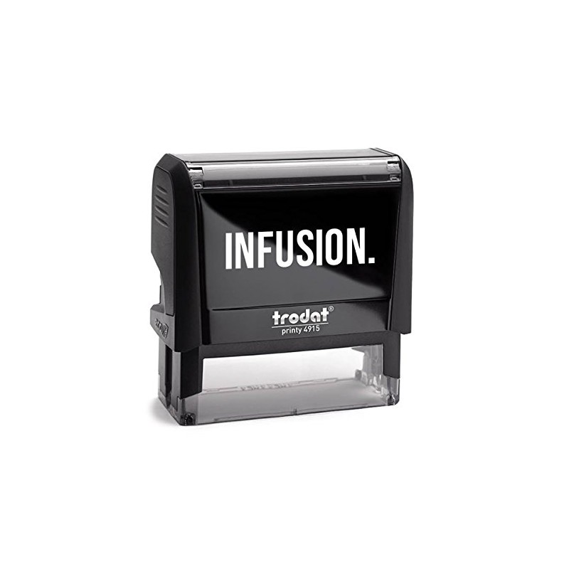 Infusion Custom Logo Self-Inking Rubber Stamp - Large, Rectangular Stamp