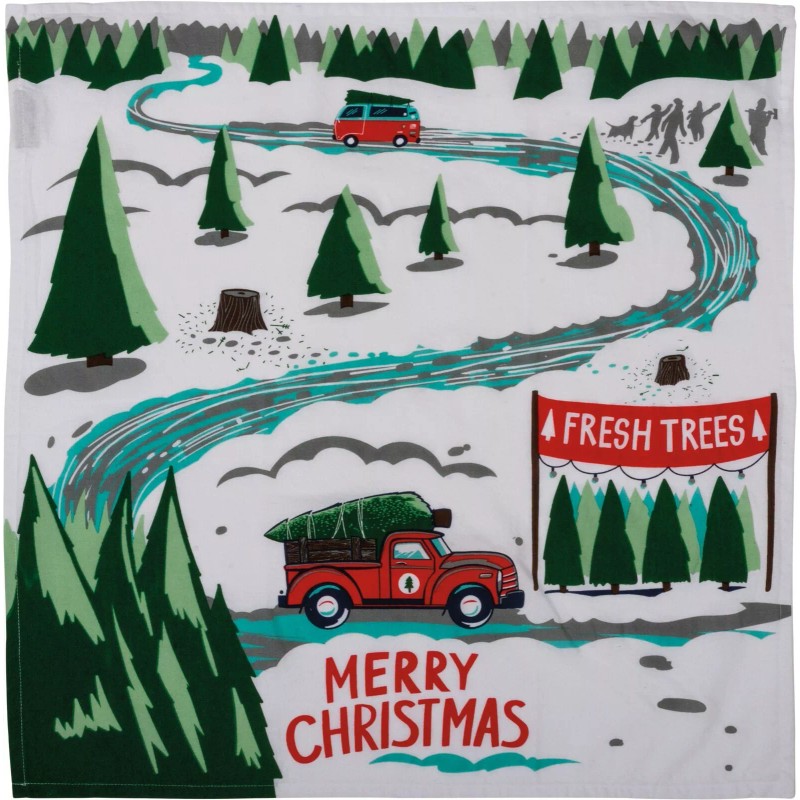 Primitives by Kathy Merry Christmas Tree Dish Towel - 28"
