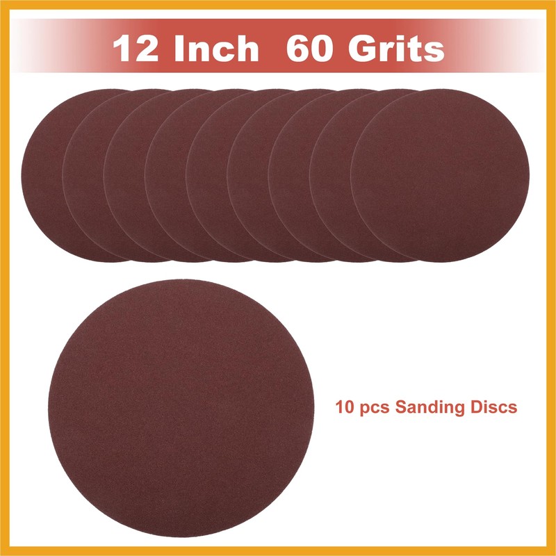 Partuto 12 Inch Sanding Discs Round Hook and Loop Sandpaper