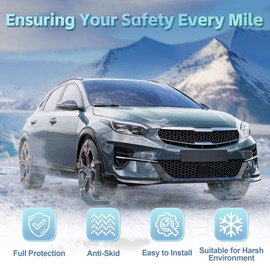 Lypumso Snow Tire Chains for Car, 12 Pack Snow Chains for SUV RV Pickup Trucks, Universal Anti Skid Security Traction Cable Chains Suitable for 165-275mm Car Tires Width