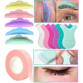 Noved 10 Cepillos+5 Pares De Pads Para Lifting+cinta Lash Pestañas