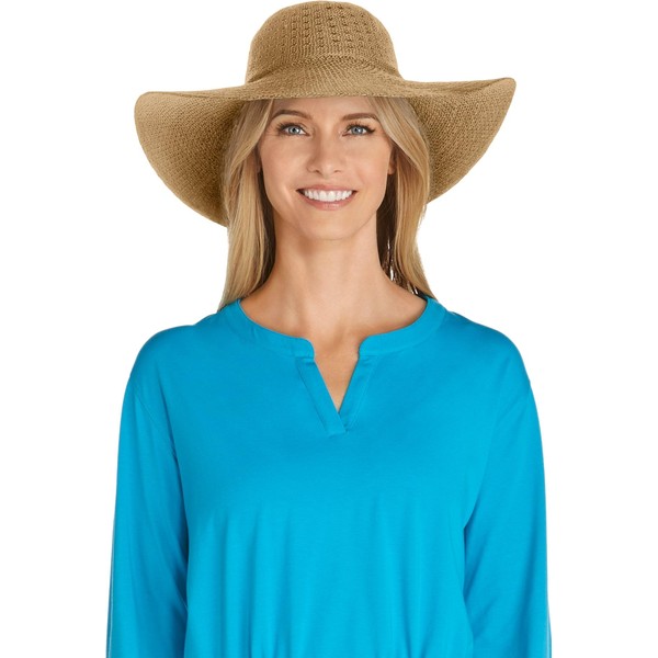 Coolibar UPF 50+ Women's Perla Packable Wide Brim Hat -