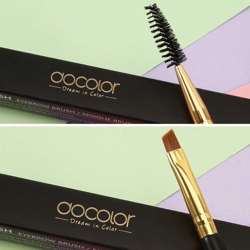 Docolor Eyebrow Brush Duo, Professional Angled Eye Brow Brush and