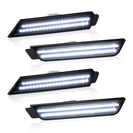 DERMOKA LED Side Marker Lights Front Rear White Bumper Parking Signal Lamps for Chevy Camaro 2010-2015 Smoked Len, 4PCS