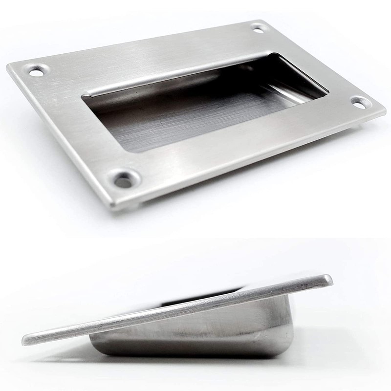 Inlet Handles, Stainless Steel, Rectangular, 128 x 83 mm, for