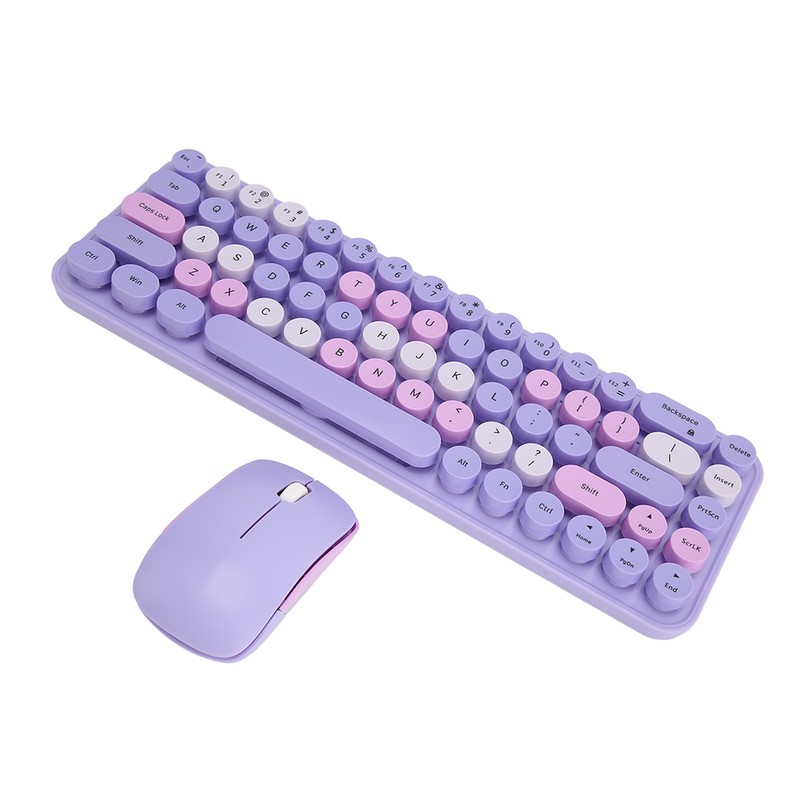 USB Keyboard Mouse 2.4G Wireless 68 Keys Low Consumption Retro