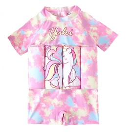 Floatie Swimsuit for Toddlers Boys Girls Floating Bathing Suit Baby Kids Float Learn to Swim Suit Floatation Beach Pool, Pink Unicorn 5-6 Years