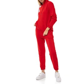 Redbridge Women's Jogging Suit, Comfortable Two-Piece with Hoodie and Jogging Bottoms, Casual Leisure Suit for Sports and Everyday Use, red