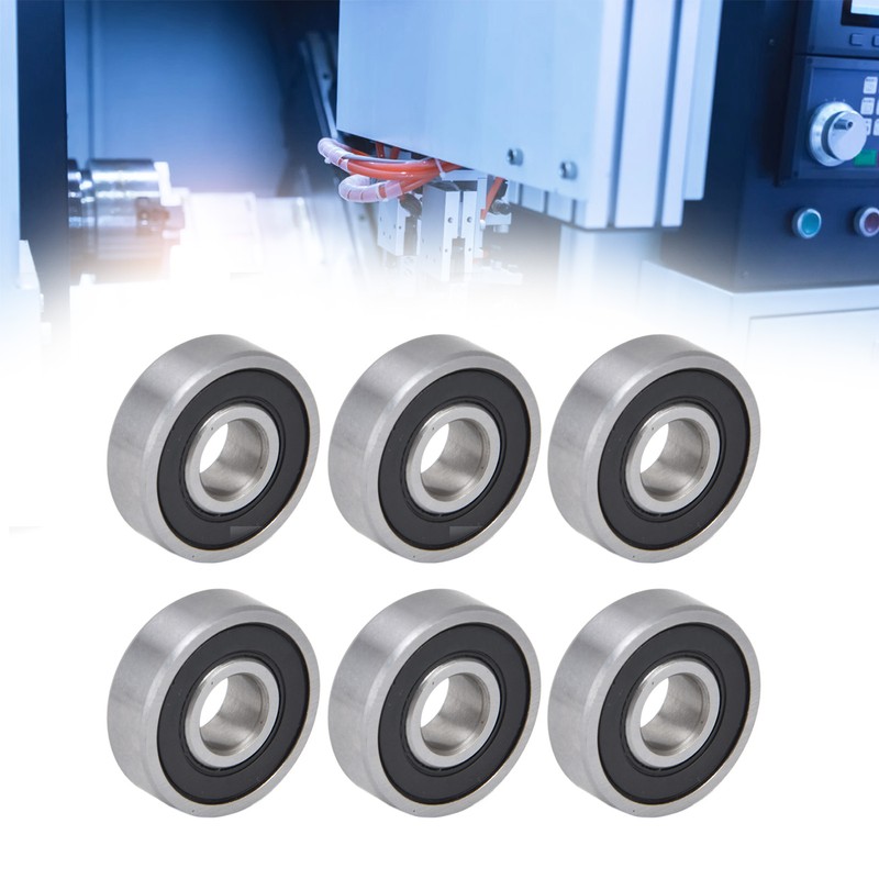 10Pcs Deep Groove Ball Bearing Rubber Seals Extra Light Series