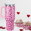 sxmluedn 40 Oz Valentines Day Tumbler 3d-Printed Pink Hearts Tumbler