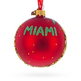 Lincoln Road, Miami, Florida, USA Glass Ball Christmas Ornament 3.25 Inches