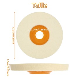 JMIATRY Pack of 6 Polishing Attachments, Angle Grinder, 125 mm, Polishing Disc, Angle Grinder, Wool Polishing Attachment, Angle Grinder for Metals, Glass, Ceramic, Marble, Car