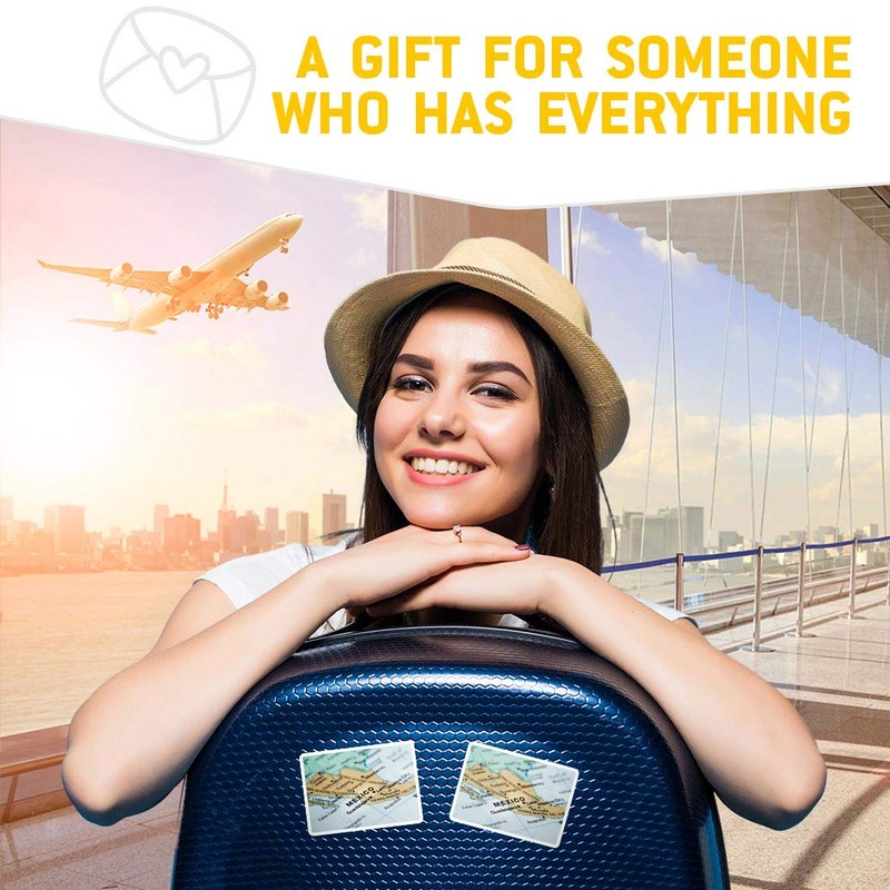 2 x 7.5cm Rectangle Stickers - Mexico Map Travel Explorer