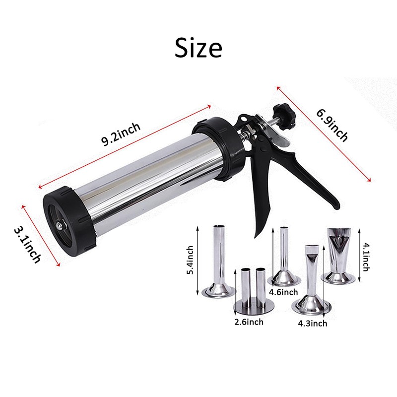 iChase 1.5LB Large Capacity Jerky Gun Kit, Stainless Steel Beef